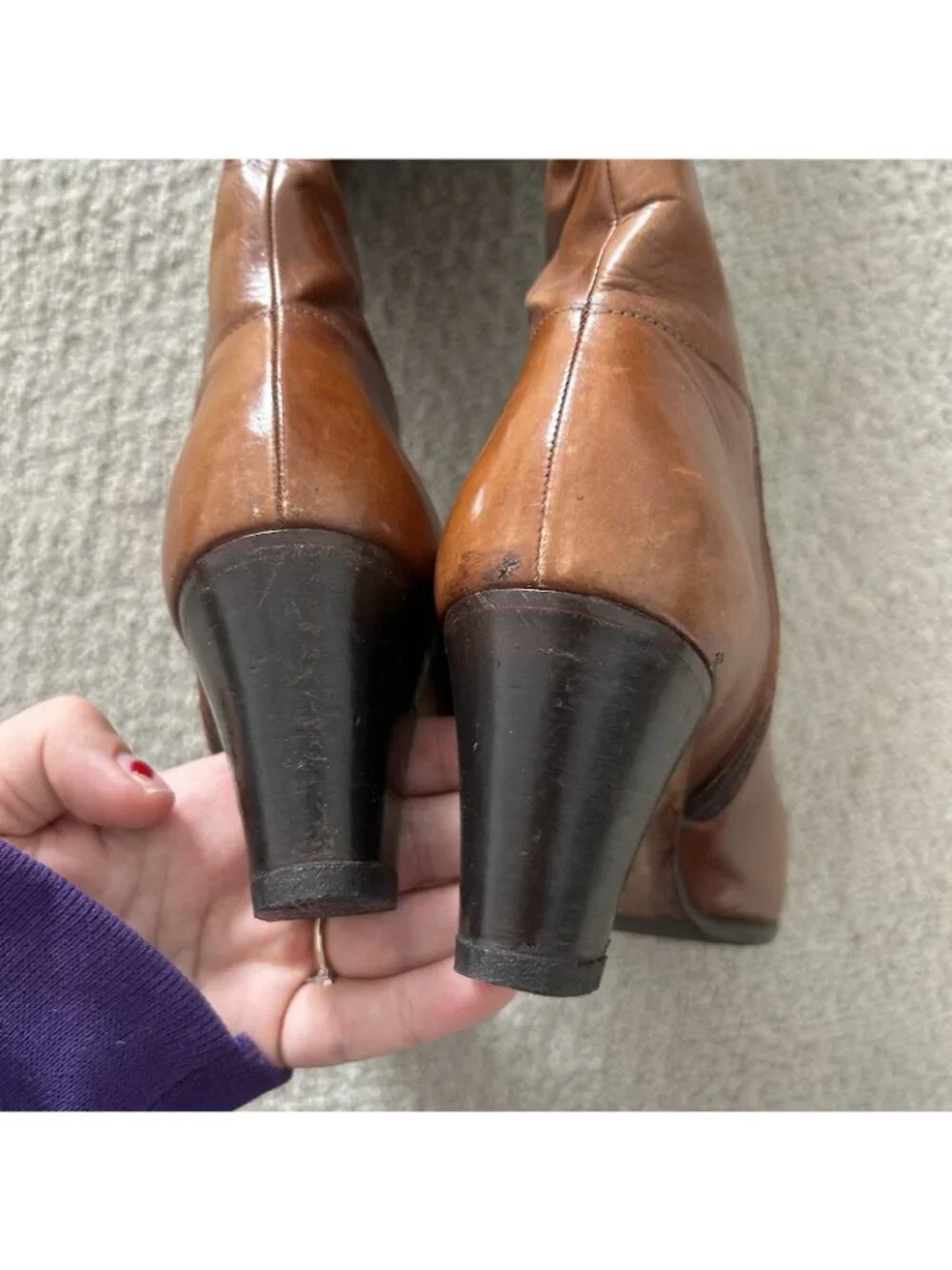 Vintage Salvatore Ferragamo Women’s Boots Cognac Brown Knee High Riding Size 5.5